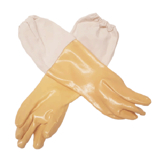 gelber-imkerhandschuh-aus-nitril-lange-manschette