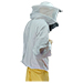White polyamide double knitted blouse with mask.