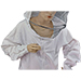 White polyamide double knitted blouse with mask.