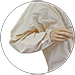 White blouse sturdy fabric round face zipper
