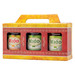 Caja granate y dorada para 3 botes de miel 500 g - imagen 1