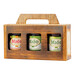 Caja regalo 3 botes de miel 500 g efecto madera - imagen 1
