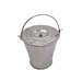 Conical stainless steel bucket 11 liters lid.