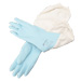 Blue latex glove.