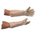 Long cowhide gloves.