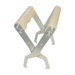 Zinc-plated steel frame clamp with wooden handle.